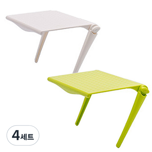 리버그린 모니터 받침선반 2p, 화이트 + 그린, 4세트