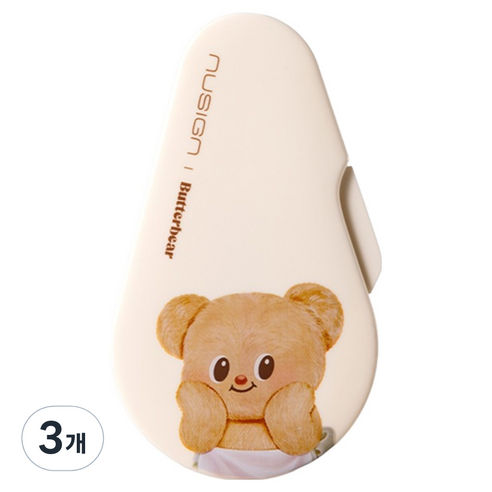 델리 버터베어 누사인 슬라이딩 수정테이프 5mm x 12m, 화이트, 3개