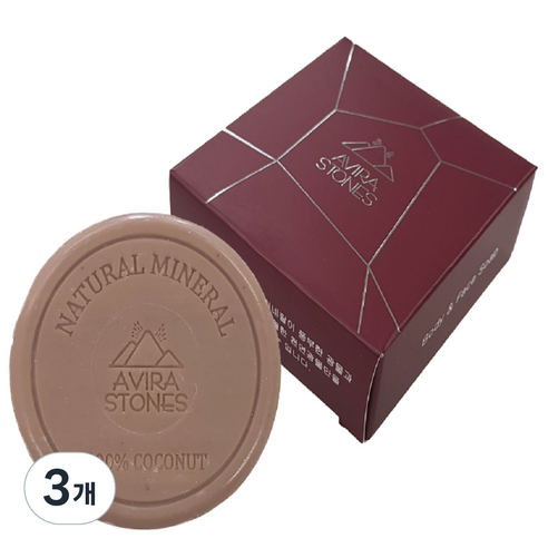 아비라스톤즈 브라운 목욕비누, 100g, 3개