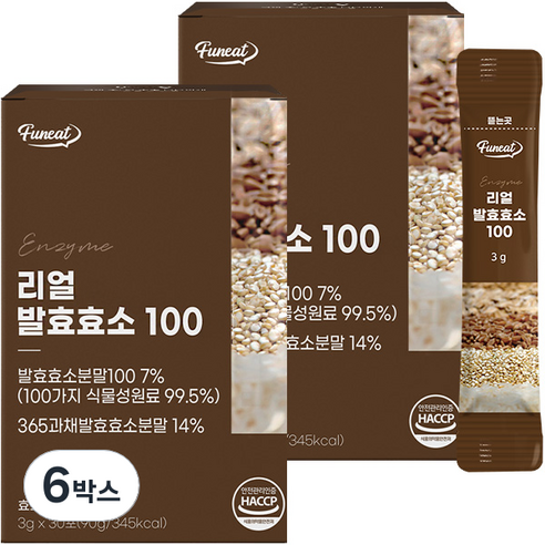 퍼니트 리얼 발효효소 100 30포, 6박스, 90g