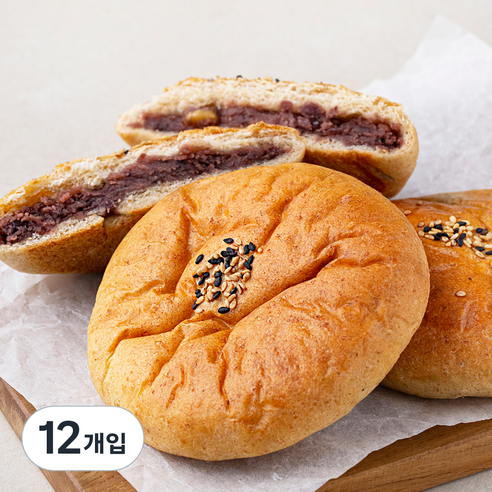 브로드카세 발효종 통밀 호두단팥빵, 12개입, 100g