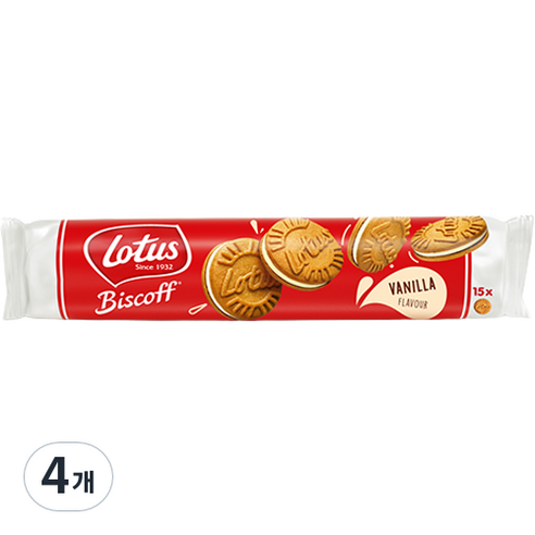 로투스 비스코프 샌드 바닐라크림맛, 150g, 4개
