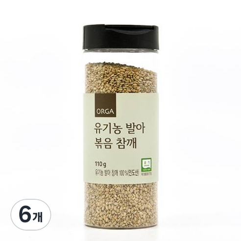 올가홀푸드 발아 볶음 참깨, 110g, 6개