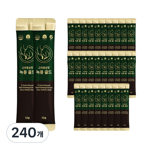 풍년보감 6년근 고려홍삼정 녹용 골드 벌크포장, 12g, 240개