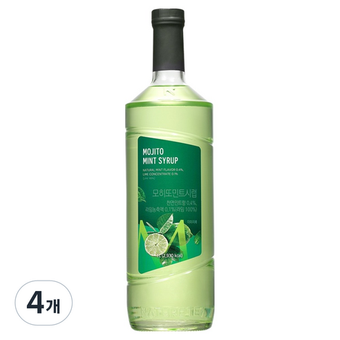 네이쳐티 모히또민트시럽, 4개, 1L