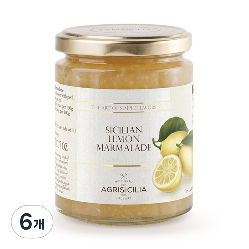 에그리시칠리아 레몬 마멀레이드 과일잼, 360g, 6개