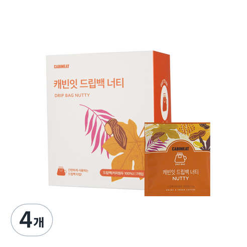 캐빈잇 원두 커피 드립백 너티 7p, 12g, 7개입, 4개