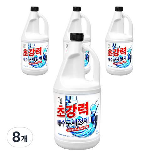 생활공식 초강력 배수구 세정제, 2L, 8개