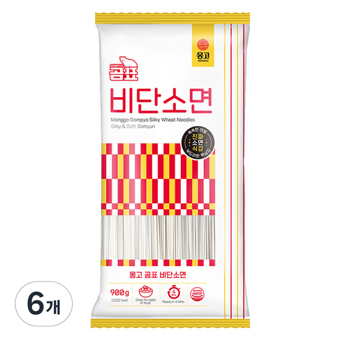 몽고 곰표 비단 소면, 900g, 6개