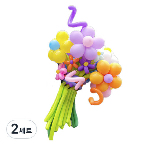 타이탄 잔치 생일 파티 이벤트 풍선 꽃다발 플라워 + 펌프 세트, 8(풍선), 랜덤발송(펌프), 2세트
