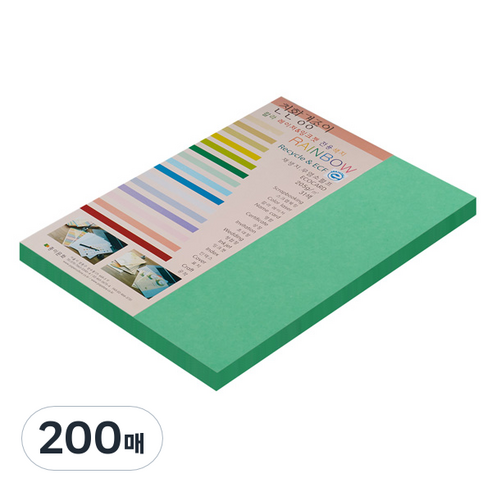 종이문화 친환경색지 레인보우카드 No.11 딥그린, A4, 200매