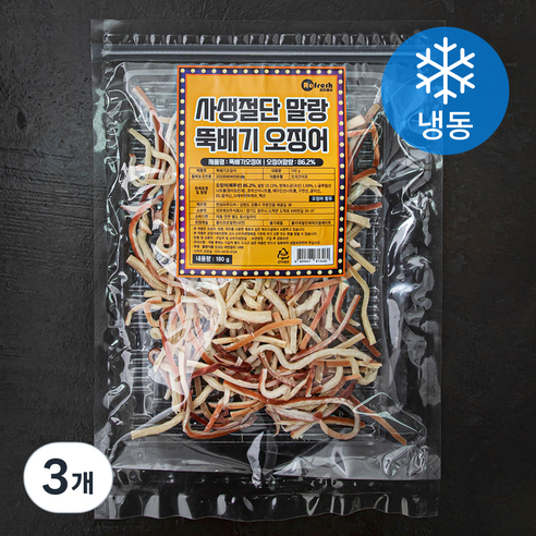 리프레쉬 사생절단 말랑 뚝배기 오징어 (냉동), 180g, 3개