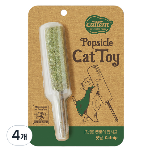 캣템 고양이 팝시클 장난감 2 x 13 cm, 4개, 캣닢