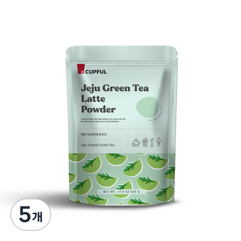 컵풀 제주 녹차라떼 파우더, 500g, 1개입, 5개