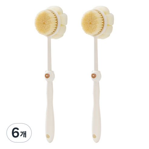 언헤브 투인원 샤워 바디 브러쉬 ONE SIZE, 화이트, 1개입, 6개