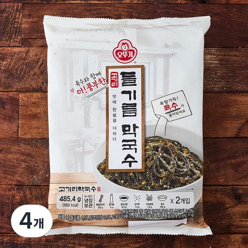 오뚜기 고기리 들기름 막국수 2인분, 485.4g, 4개