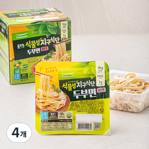 풀무원 식물성 지구식단 두부면 넓은면, 300g, 4개
