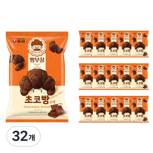 농심 빵부장 초코빵, 55g, 16개