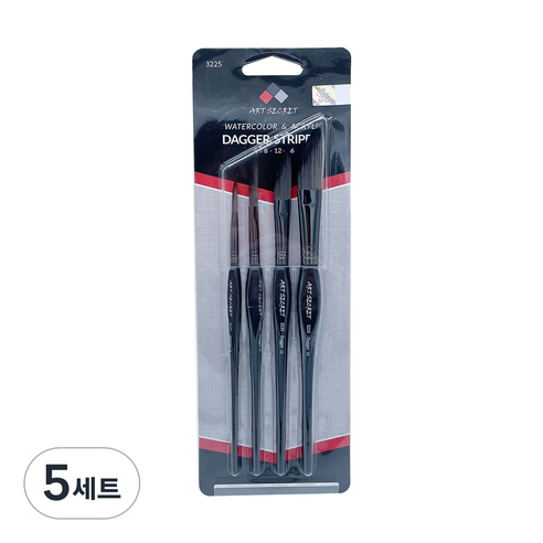 아트시크릿 수채화 아크릴 브러쉬 4종 세트 3225 DS, 5세트, 4호, 8호, 12호, 16호