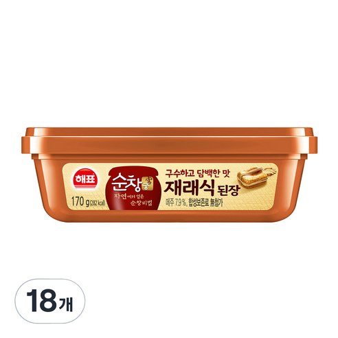 해표 순창궁 재래식 된장, 170g, 18개