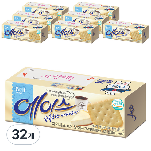 해태에이스 뉴욕치즈케이크맛, 121g, 32개