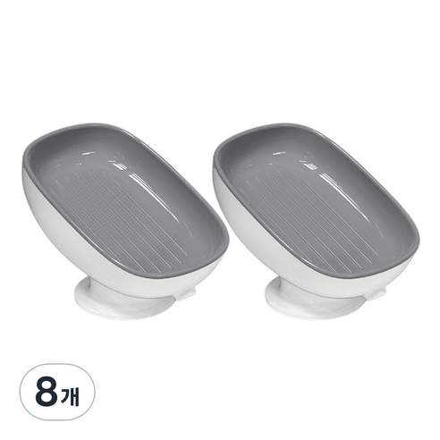 흡착 스탠드형 물빠짐 비누 받침대, 화이트, 8개