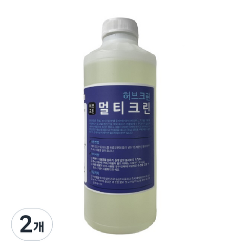 허브크린 멀티크린 배수구 하수구 유분 오물 용해 분해 막힘 해결 세정제, 2개, 1000ml