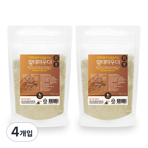 웁스 강아지 황태 파우더 영양제, 활력, 50g, 4개