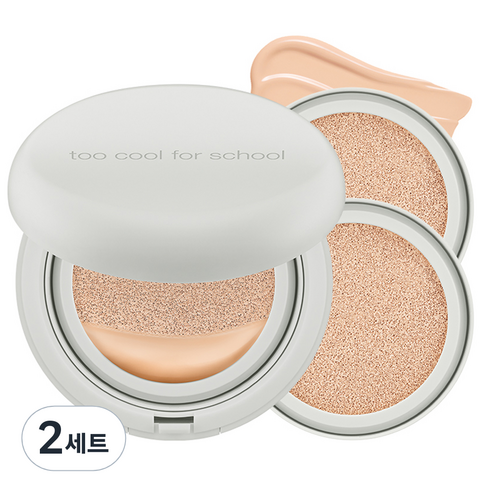 투쿨포스쿨 픽싱 커버 쿠션 기획 본품12g + 리필12g 2p, 2C 쿨 페탈, 2세트