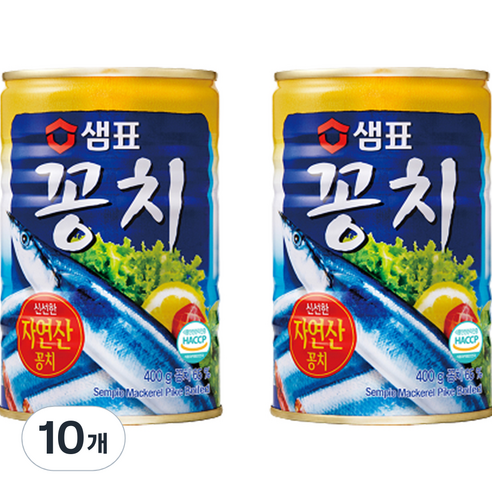 샘표 꽁치 통조림, 400g, 10개