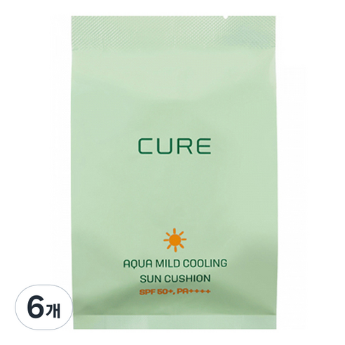 김정문알로에 라 센스 로에 큐어 아쿠아 마일드 쿨링 선쿠션 SPF50+ PA++++ 리필용, 25g, 6개