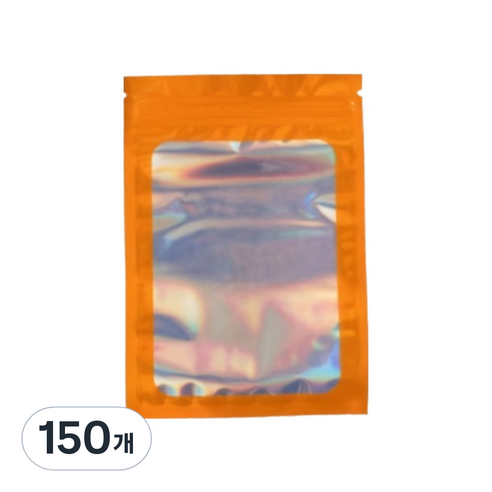 올하이 컬러풀 오로라 다용도 OPP 소품 포카 포장 지퍼백 슬리브 포장봉투 7.5 x 10 cm, 150개, 오렌지