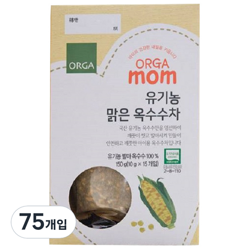 올가홀푸드 유기농 발아 옥수수차, 옥수수, 75개, 10g