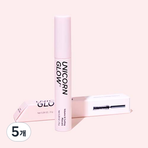 유니콘글로우 볼륨 x 컬 마스카라 8g, 5개, 블랙