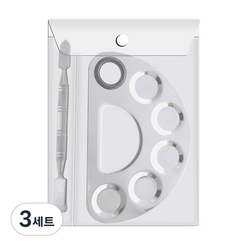 데일리프렌즈 메이크업 믹싱 팔레트 + 스파츌러 세트, 혼합색상, 3세트