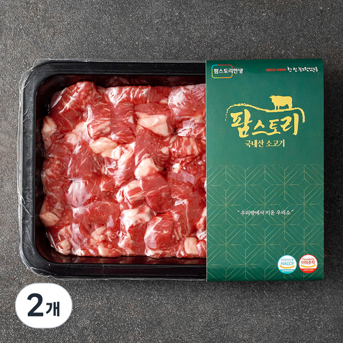 팜스토리 국내산 소고기 등심 찹스테이크 (냉장), 300g, 2개