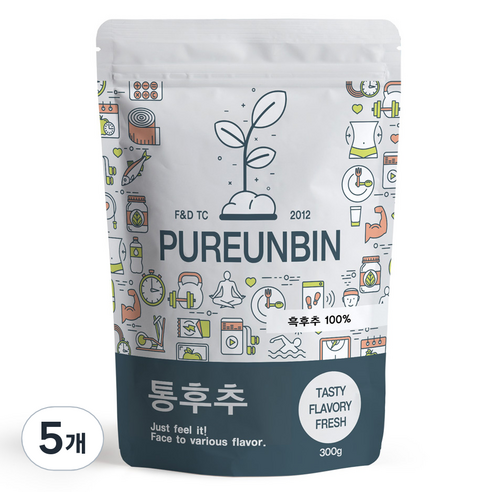 푸른빈 통흑후추, 300g, 5개