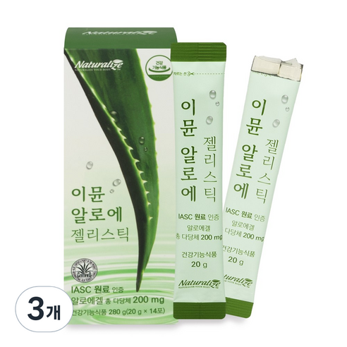 네추럴라이즈 이뮨 알로에 젤리스틱 14p, 3개, 280g, 20g