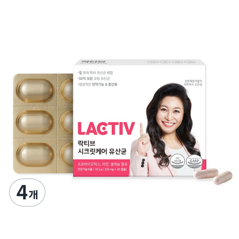 락티브 시크릿케어 유산균 10.5g, 30정, 4개
