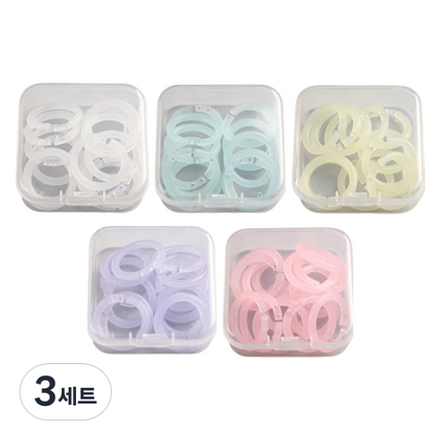 일상속반짝 컬러 카드링 20p x 5종 세트, 3세트, 20mm