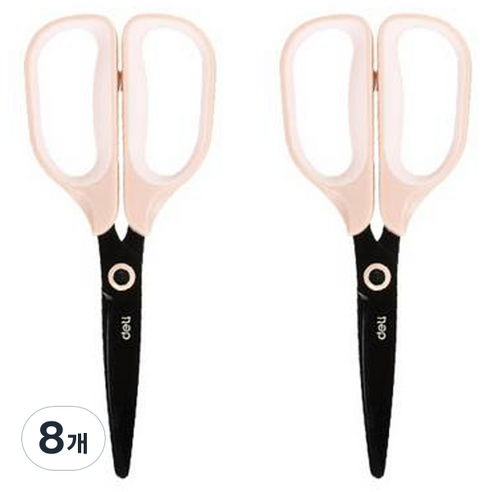 델리 블랙 테프론 소프트 터치 가위 EZ507, 핑크, 8개