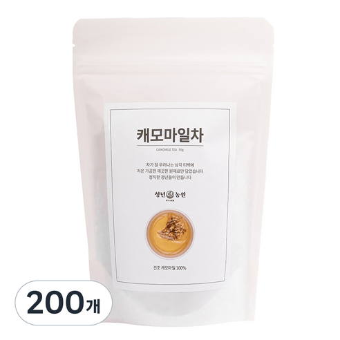 청년농원 저온가공 캐모마일 삼각티백, 1g, 200개