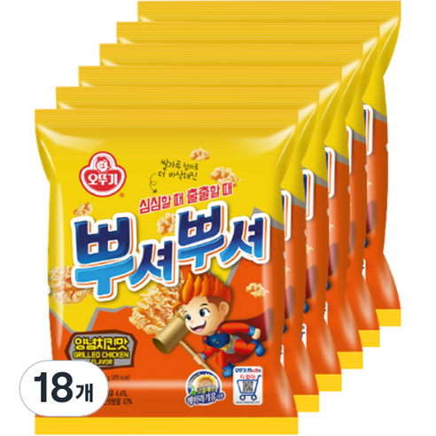 뿌셔뿌셔 양념치킨맛, 90g, 18개