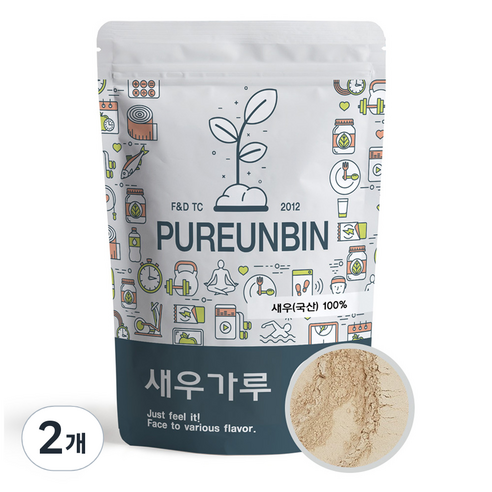 푸른빈 새우 분말, 500g, 2개
