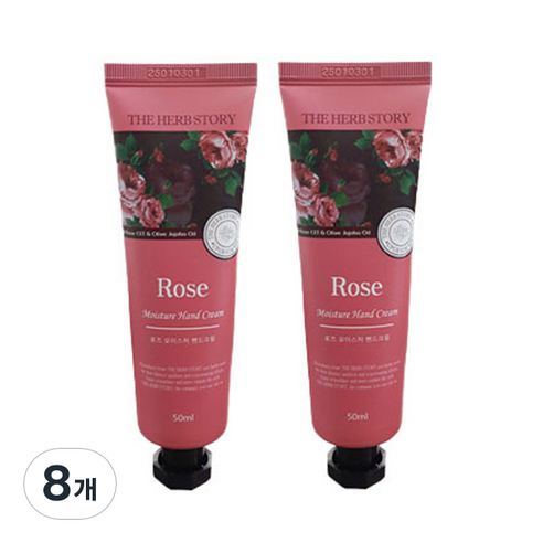 더허브스토리 로즈 모이스처 아로마 핸드크림, 50ml, 8개