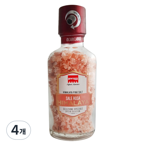 몬타스코 히말라야 핑크소금 그라인더, 270g, 4개