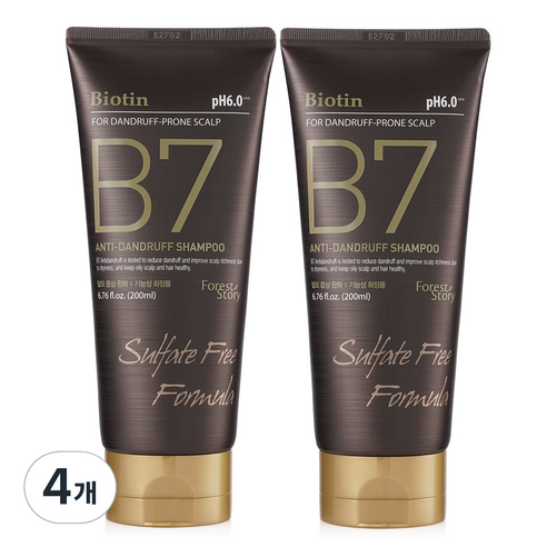 포레스트스토리 B7 댄드러프 비듬케어 탈모 샴푸, 4개, 200ml