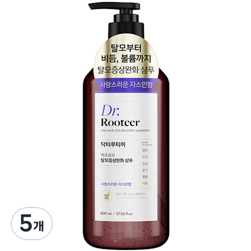 케라시스 닥터루티어 맥주효모 탈모증상완화 샴푸 자스민향, 800ml, 5개