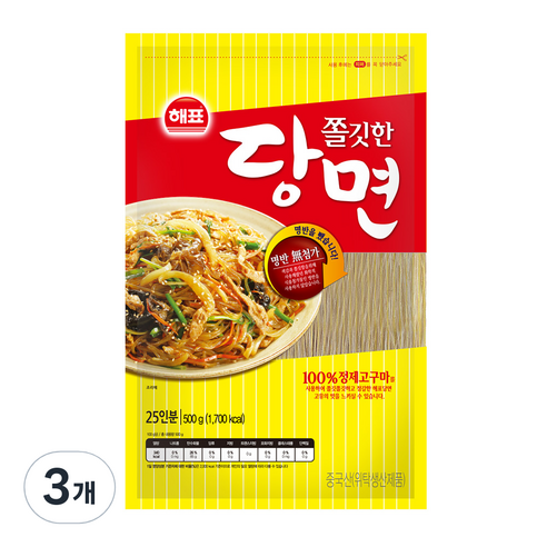 해표 쫄깃한 당면 500g, 3개