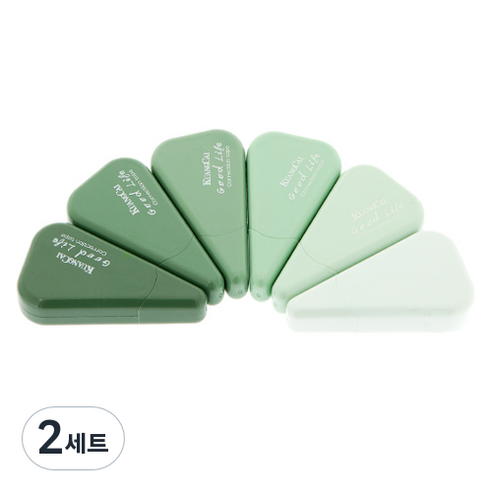 그라데이션 삼각 수정테이프 6종 세트, 올리브, 2세트